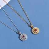 18K Plated Sapphire Gemstone Necklace for Women 925 Sterling Silver Fine Jewelry