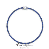 18K Sapphire Gemstones Bracelet Women 925 Silver Fine Jewelry