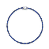 18K Sapphire Gemstones Bracelet Women 925 Silver Fine Jewelry