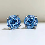 18K Sapphire Gemstones Stud Earrings For Women Anniversary Gift
