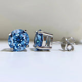 18K Sapphire Gemstones Stud Earrings For Women Anniversary Gift