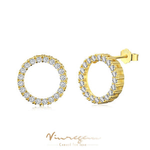 925 Silver 14K Yellow Moissanite Stud Earrings for Women