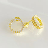 925 Silver 14K Yellow Moissanite Stud Earrings for Women