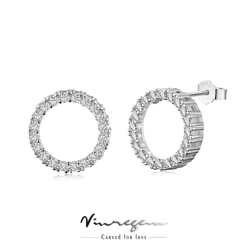 925 Silver 14K Yellow Moissanite Stud Earrings for Women