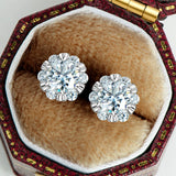 925 Silver 18K Moissanite Stud Earrings Fine Jewelry Gift