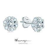 925 Silver 18K Moissanite Stud Earrings Fine Jewelry Gift