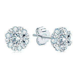 925 Silver 18K Moissanite Stud Earrings Fine Jewelry Gift
