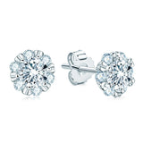 925 Silver 18K Moissanite Stud Earrings Fine Jewelry Gift