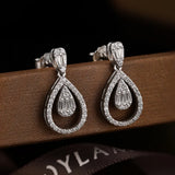 925 Silver Sapphire Moissanite Drop Earrings Ethnic Jewelry