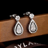925 Silver Sapphire Moissanite Drop Earrings Ethnic Jewelry