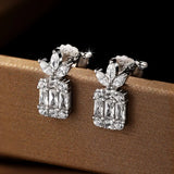 925 Silver Sapphire Moissanite Drop Earrings Women Ethnic Jewelry
