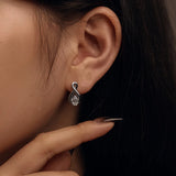 925 Silver Sapphire Moissanite Drop Earrings Ethnic Jewelry