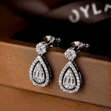 925 Silver Sapphire Moissanite Drop Earrings Ethnic Jewelry