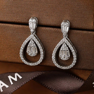 925 Silver Sapphire Moissanite Drop Earrings Ethnic Jewelry