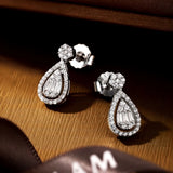 925 Silver Sapphire Moissanite Drop Earrings Ethnic Jewelry