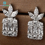 925 Silver Sapphire Moissanite Drop Earrings Women Ethnic Jewelry