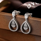 925 Silver Sapphire Moissanite Drop Earrings Ethnic Jewelry