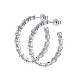 Hip Hop 925 Silver Moissanite Hoop Earrings Women Gift