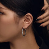 Hip Hop 925 Silver Moissanite Hoop Earrings Women Gift