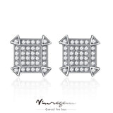 925 Sterling Silver Sapphire Moissanite Stud Earrings for Men Women