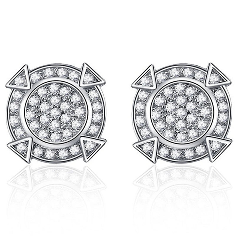 925 Sterling Silver Sapphire Moissanite Stud Earrings for Men Women