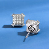 925 Sterling Silver Sapphire Moissanite Stud Earrings for Men Women