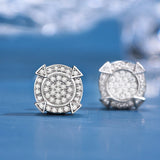 925 Sterling Silver Sapphire Moissanite Stud Earrings for Men Women