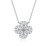 Plated Clover Sapphire Gemstones Necklace 925 Sterling Silver