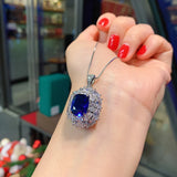 Vintage Gemstone Pendant Necklace for Women Party Jewelry