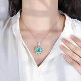 Vintage 10*12mm Emerald Paraiba Tourmaline Pendant Necklace