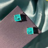 925 Silver Paraiba Tourmaline Ear Studs Earrings Birthstone Fine Jewelry