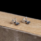 925 Sterling Silver Night Owl Stud Earring Men Women Jewelry