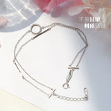 Vintage S925 Sterling Silver Circle Bracelet Punk Chain Bohemian Retro