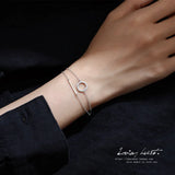 Vintage S925 Sterling Silver Circle Bracelet Punk Chain Bohemian Retro