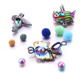 Mixed Pearl Cage Locket Necklaces Aroma Diffuser Charm Necklace DIY Pendant