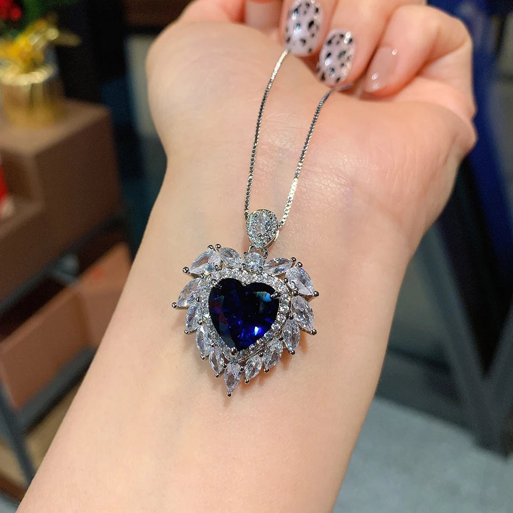 Vintage Heart-Shaped Paraiba Tourmaline Ruby Pendant Necklace