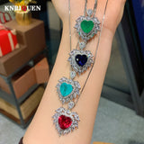 Vintage Heart-Shaped Paraiba Tourmaline Ruby Pendant Necklace