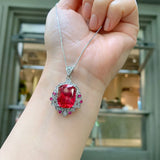 Vintage 12*16MM Created Sapphire Tanzanite Emerald Ruby Pend...