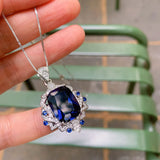 Vintage 12*16MM Created Sapphire Tanzanite Emerald Ruby Pend...