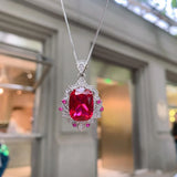 Vintage 12*16MM Created Sapphire Tanzanite Emerald Ruby Pend...