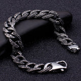 Vintage 12MM Mens Link Chain Bracelet 316L Stainless Steel Jewelry