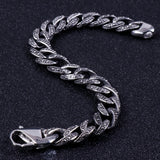 Vintage 12MM Mens Link Chain Bracelet 316L Stainless Steel Jewelry