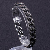 Vintage 12MM Mens Link Chain Bracelet 316L Stainless Steel Jewelry