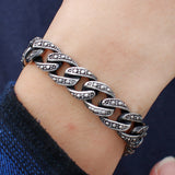 Vintage 12MM Mens Link Chain Bracelet 316L Stainless Steel Jewelry