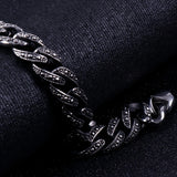 Vintage 12MM Mens Link Chain Bracelet 316L Stainless Steel Jewelry