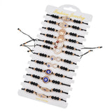 Rhinestone Crown Evil Eye Charm Bracelet Set for Women Child Crystal Bead Anklet
