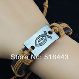 Vintage Jesus Alloy Leather Bracelets Bangles Lot A519