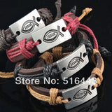 Vintage Jesus Alloy Leather Bracelets Bangles Lot A519