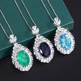Vintage Lab Diamond Pendant Necklace for Women