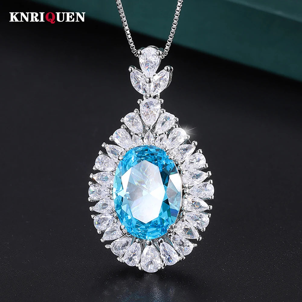 Vintage Lab Diamond Pendant Necklace for Women